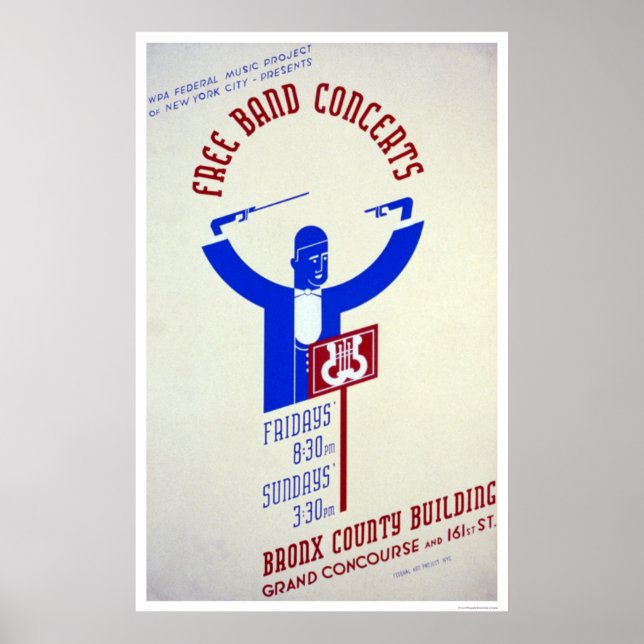 Bronx Band Konzert 1940 WPA Poster (Vorne)