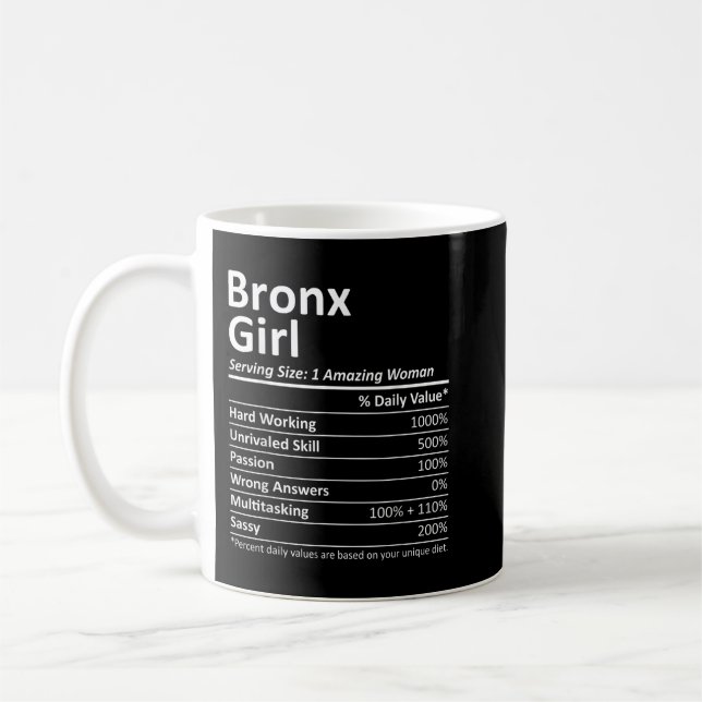 BRONX GIRL NY NEW YORK Funny City Zuhause Roots US Kaffeetasse (Links)