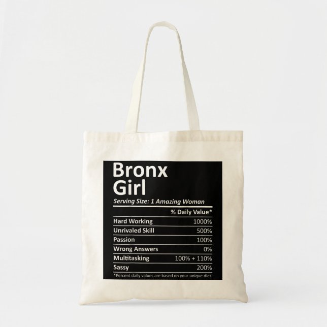 BRONX GIRL NY NEW YORK Funny City Zuhause Roots US Tragetasche (Vorne)