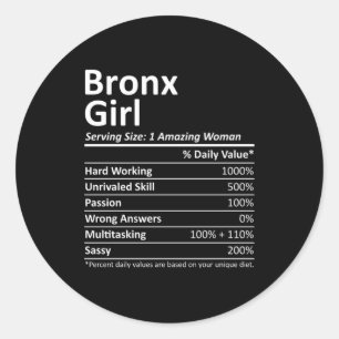 Bronx Mädchen Ny New York Lustige Stadt Heimat Wur Runder Aufkleber