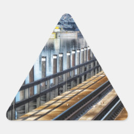 Bronx New York City Gebäude River Dreieckiger Aufkleber