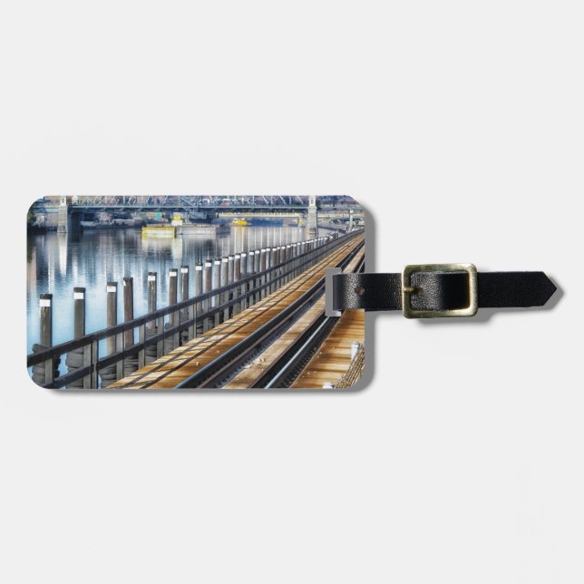 Bronx New York City Gebäude River Gepäckanhänger (Vorderseite horizontal)