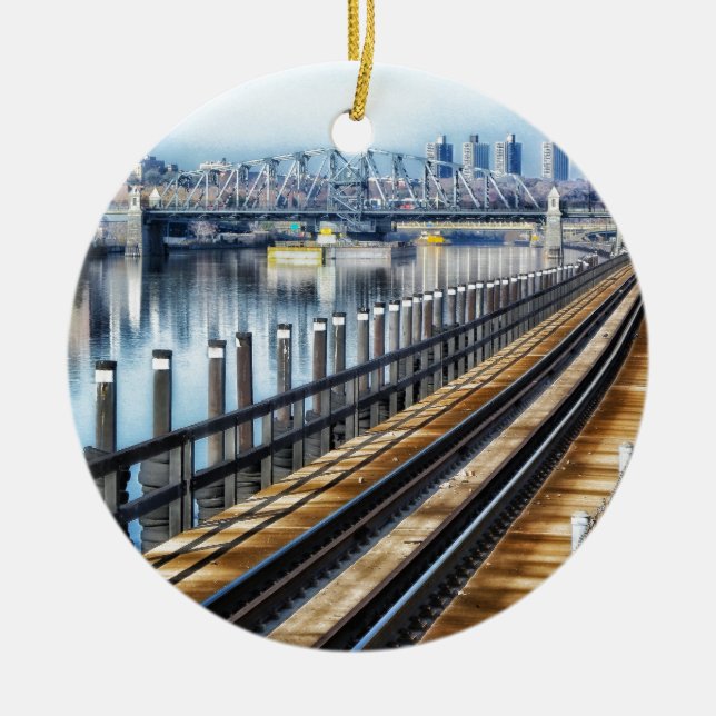 Bronx New York City Gebäude River Keramikornament (Vorne)