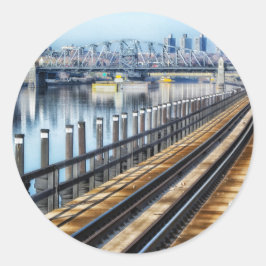 Bronx New York City Gebäude River Runder Aufkleber