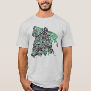 Bronx New York City Typografy Map T-Shirt
