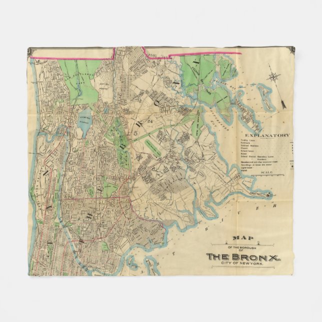 Bronx, New York Fleecedecke (Vorderseite (Horizontal))