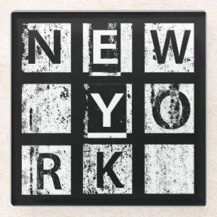 Bronx New York  Grunge Typografie Glasuntersetzer