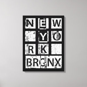 Bronx New York  Grunge Typografie Leinwanddruck