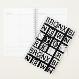 Bronx New York Grunge Typografie Planer