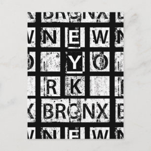Bronx New York Grunge Typografie Postkarte