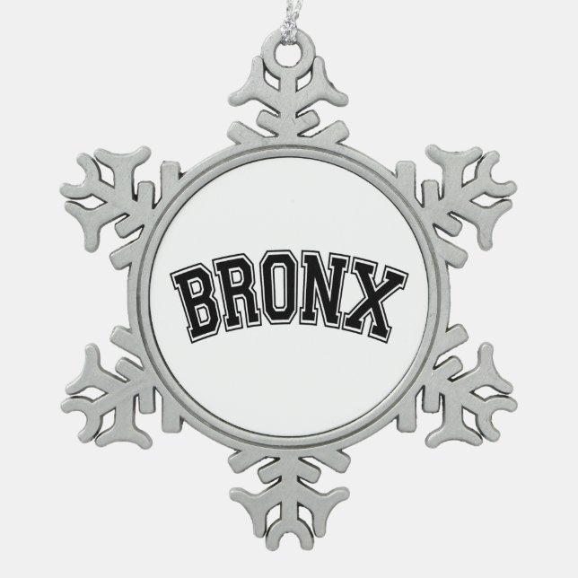 BRONX SCHNEEFLOCKEN Zinn-Ornament (Vorderseite)