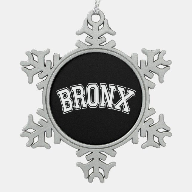 BRONX SCHNEEFLOCKEN Zinn-Ornament (Vorderseite)