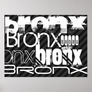 Bronx; Schwarz & Dunkelgrau Streifen Poster