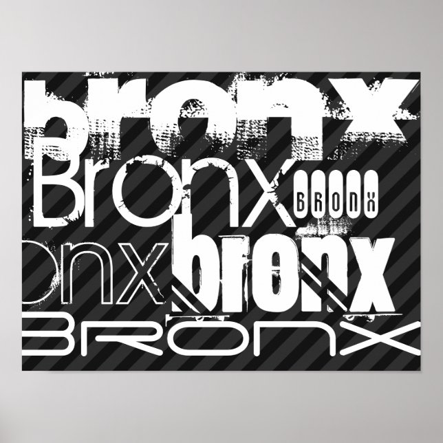 Bronx; Schwarz & Dunkelgrau Streifen Poster (Vorne)
