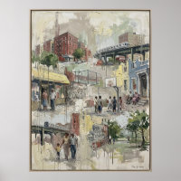 Bronx Street Life Impasto-Malerei