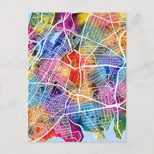 Bronx USA City Map Postkarte (Vorderseite)