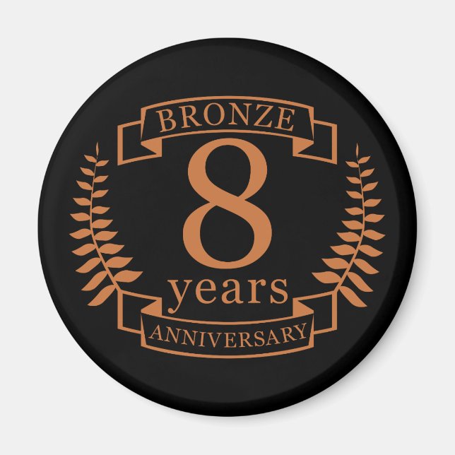 Bronze 8. Hochzeitstag 8 Jahre Magnet (Vorne)