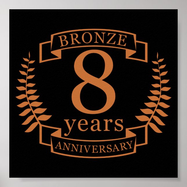 Bronze 8. Hochzeitstag 8 Jahre Poster (Vorne)