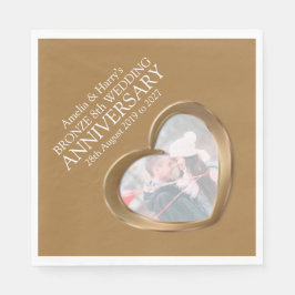 Bronze 8 Jubiläum Herzname Servietten Foto