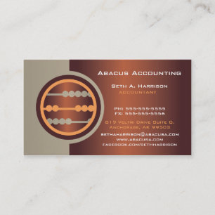 Bronze Abacus Accounting Business Cards Visitenkarte