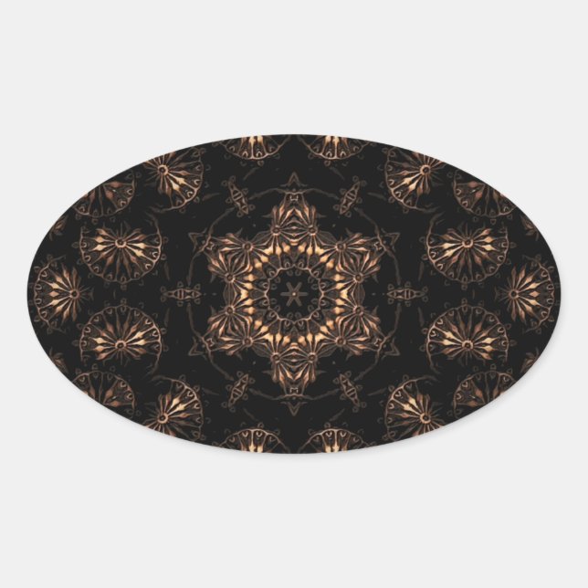 Bronze Age Mandala Ovaler Aufkleber (Vorderseite)