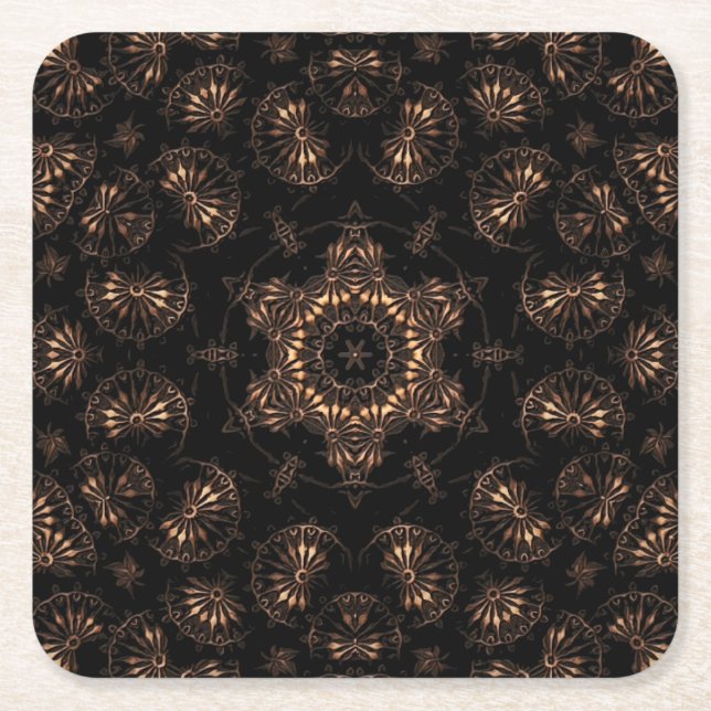 Bronze Age Mandala Rechteckiger Pappuntersetzer (Vorderseite)
