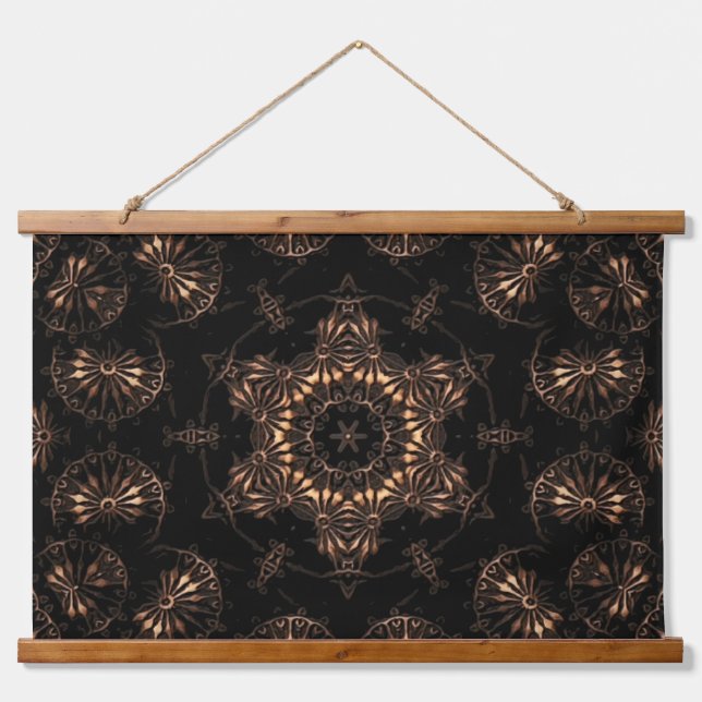 Bronze Age Mandala Wandteppich Mit Holzrahmen (Vorne)