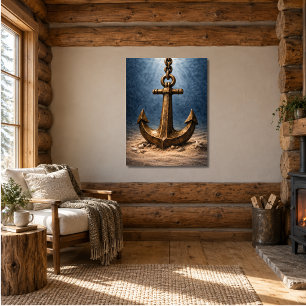 Bronze-Anker unter Wasser Ozean Poster
