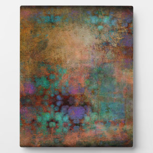 Bronze, Aquamarin, Lila Abstrakt Fotoplatte