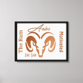 Bronze Aries Zodiac Zeichen und Symbol Gerahmt Leinwanddruck