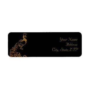 Bronze Art Deco Pfau und Rücksendeadresse Blumen