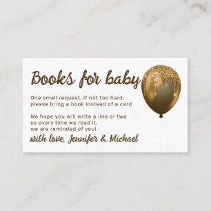 Bronze-Ballon-Funkelparty-Bücher für Baby Begleitkarte