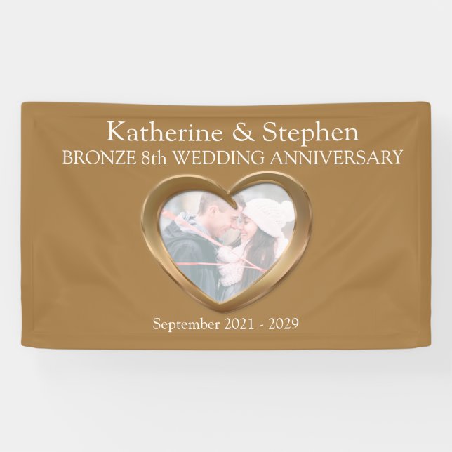 Bronze-Banner zum 8. Hochzeitstag Foto Banner (Horizontal)