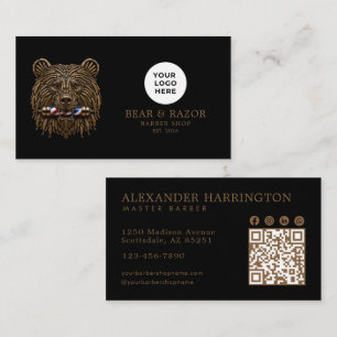 Bronze Bear Professional Friseursalon QR-Code Visitenkarte