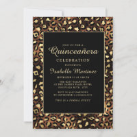Bronze Black Gold Leopard Quinceñera Party