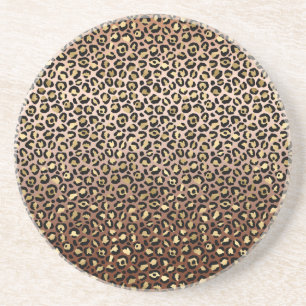 Bronze Black Gold Ombre Leopardrucke       Getränkeuntersetzer