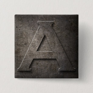 Bronze Black Metal A Monogram Square Buttons Butto