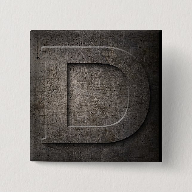 Bronze Black Metal D Monogram Quadrat Button (Vorderseite)