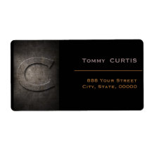 Bronze Black Metal Monogram C Address Label