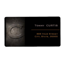 Bronze Black Metal Monogram C Address Label