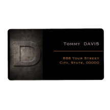 Bronze Black Metal Monogram D Address Label