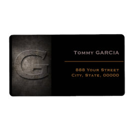 Bronze Black Metal Monogram G Address Label