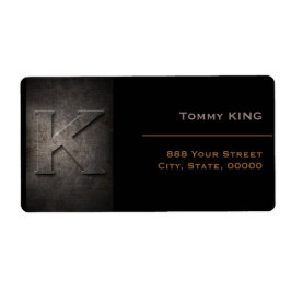 Bronze Black Metal Monogram K Address Label