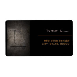 Bronze Black Metal Monogram L Address Labels