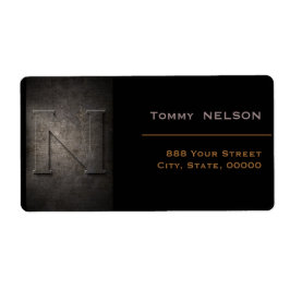 Bronze Black Metal Monogram N Address Label