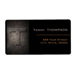 Bronze Black Metal Monogram T Address Label