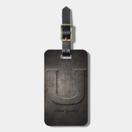 Bronze Black Metal U Monogram Travel Luggage Tag Gepäckanhänger