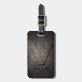 Bronze Black Metal V Monogram Travel Luggage Tag Gepäckanhänger
