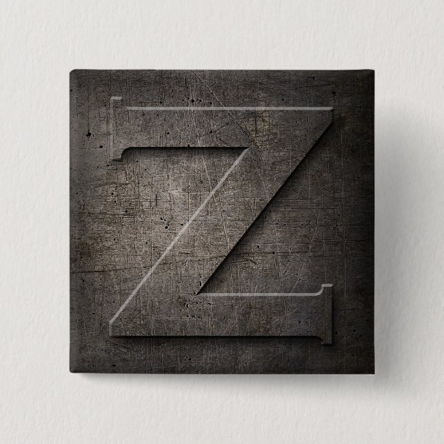 Bronze Black Metal Z Monogram Square Button (Vorderseite)
