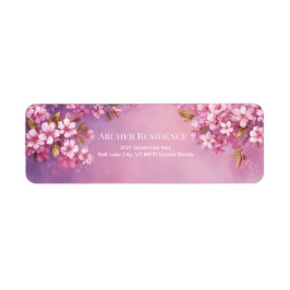 Bronze Blatt Violette Aquarell-Kirschblüte